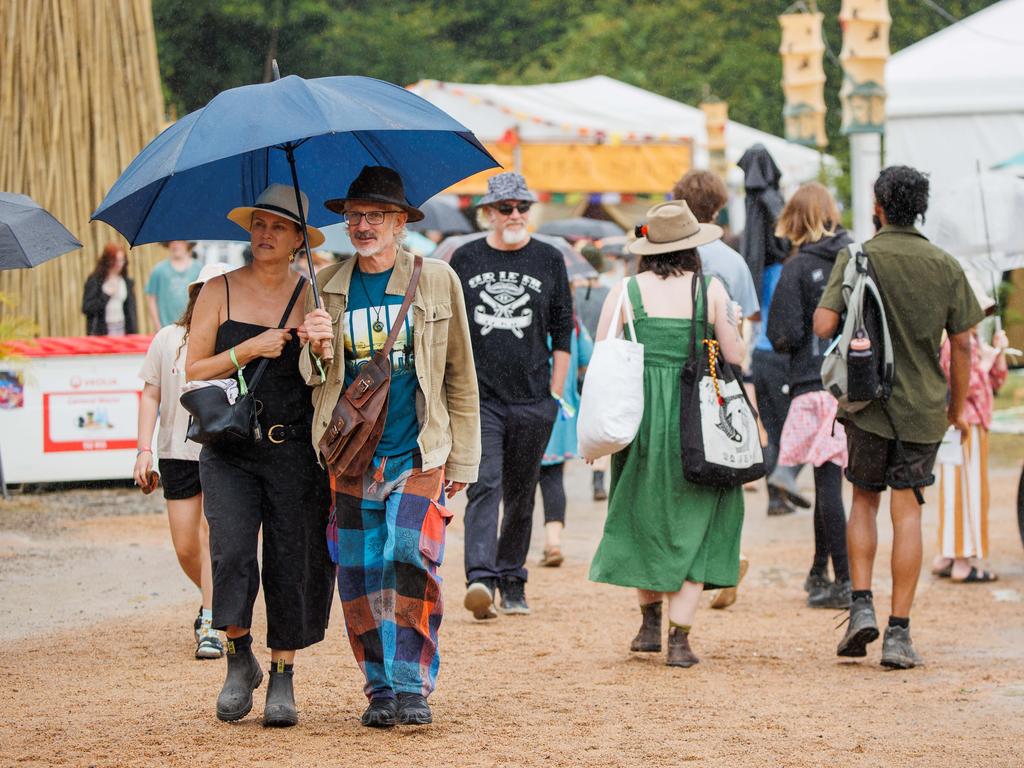 Colourful crowds on day one of the Woodford Folk Festival. Picture: Lachie Millard