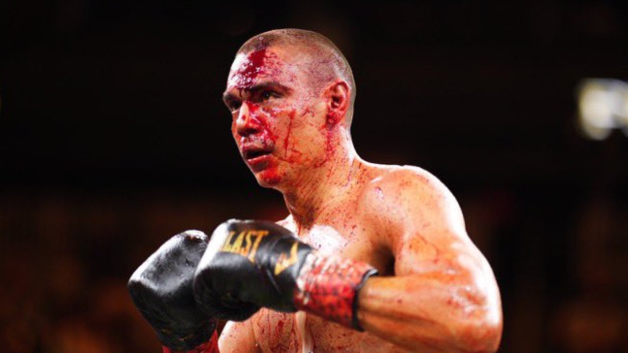 Tim Tszyu covered in blood. Photo: Twitter, No Limit Boxing.