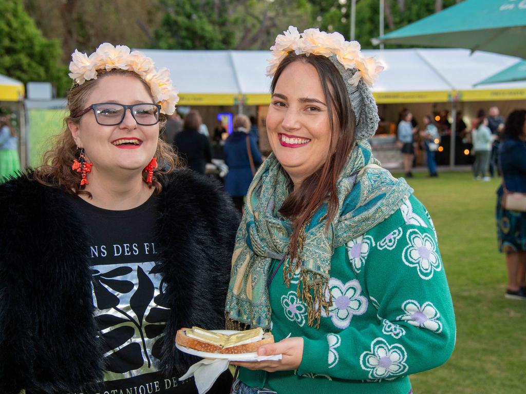 (From left) Mel Hart and Sam Baer. Toowoomba Carnival of Flowers Festival of Food and Wine. Friday, September 13, 2024. Picture: Nev Madsen