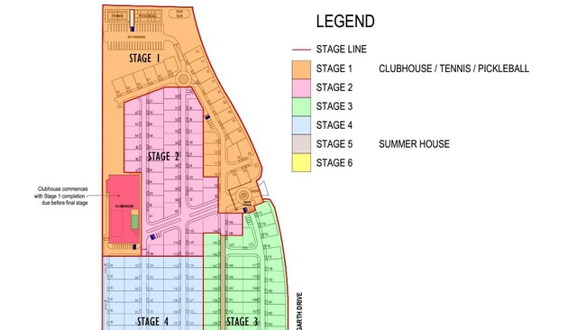 Layout the early stages of Living Gems over-50s lifestyle resort community. Picture: Zone Landscape Architecture.