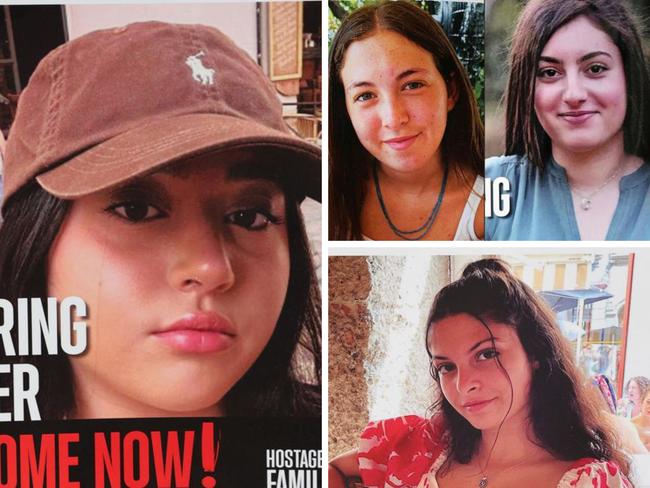 Four female Israeli soldiers will be released by Hamas in the second exchange under a ceasefire deal that has halted the Gaza war. Picture: AFP