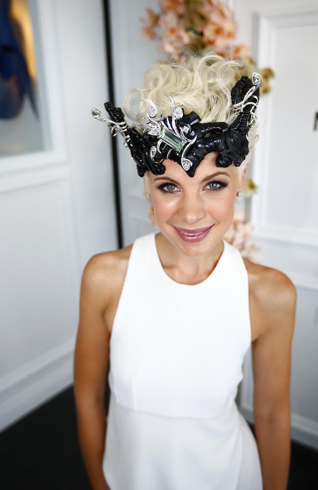 Kate Peck in the Birdcage at Derby Day 2014. Picture: Bradley Hunter