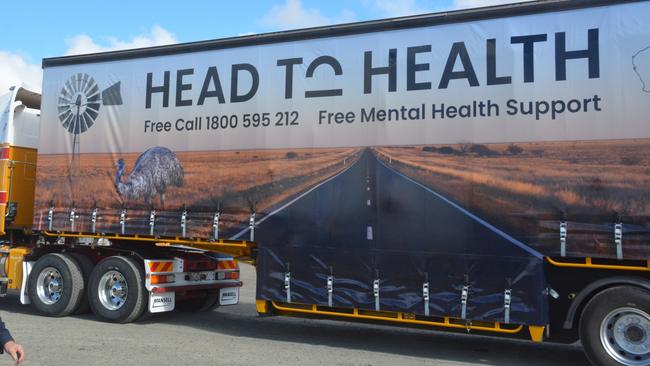 The curtains on three Neil Mansell Transport trailers will serve as a travelling billboard for Head to Health, a telehealth service.