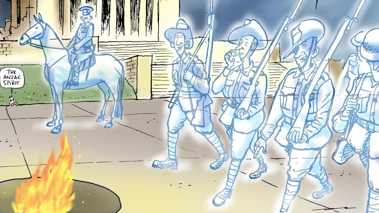 Part of Mark Knight’s cartoon on Anzac Day 2020.