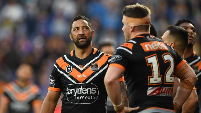 Benji Marshall and the Tigers didn’t have much to smile about. Picture: AAP