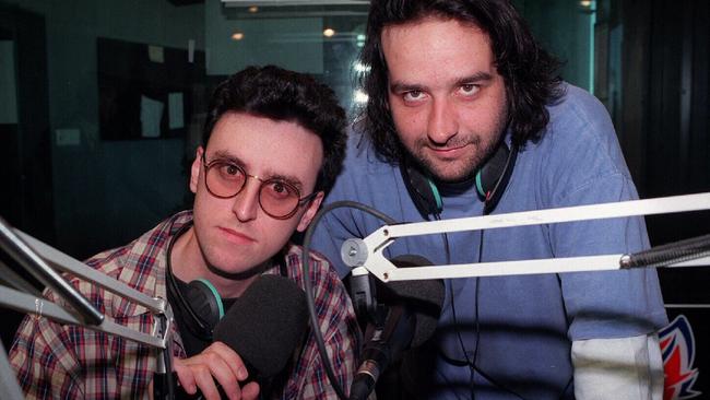 Tony Martin and Mick Molloy in 1995.