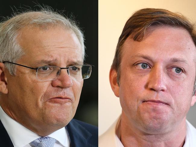 Split Image of  Prime Minister Scott Morrison and  Queensland Deputy Premier Steven Miles Picture: NCA Newswire.