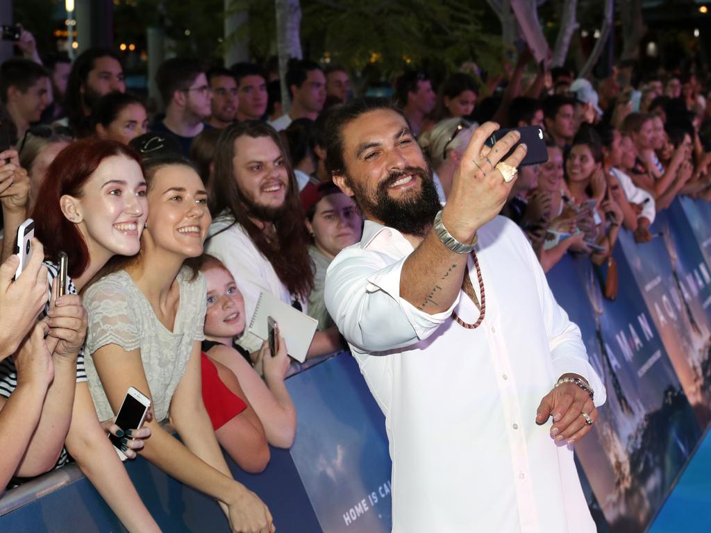 Aquaman movie - Gold Coast. Jason Momoa at the Australian premiere of Aquaman. Picture: NIGEL HALLETT