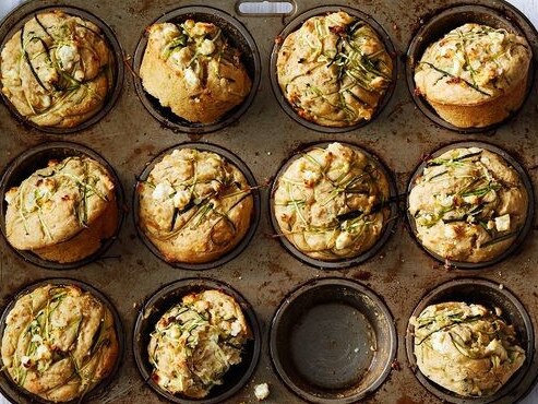 Zucchini and feta muffins.