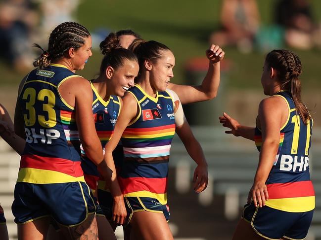 Danielle Ponter kicked her 75th goal. Picture: Matt King/AFL Photos/via Getty Images.