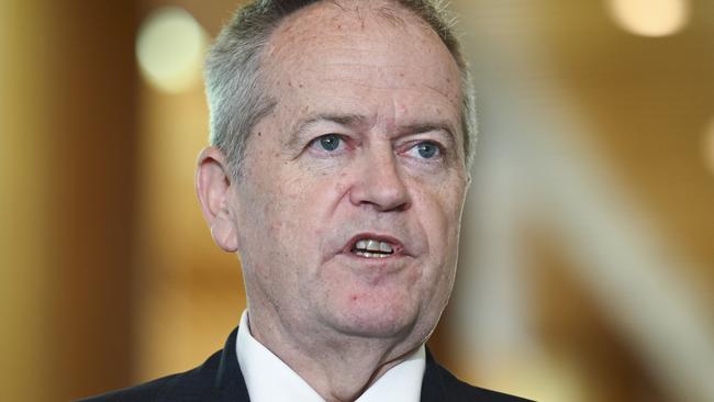 CANBERRA, Australia - NewsWire Photos - August 21, 2024: NDIS and Government Services Minister Bill Shorten holds a press conference at Parliament House in Canberra: NewsWire / Martin Ollman