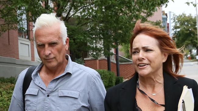 Paul Carter with his lawyer/wife Kelly Sayers. Picture: Stuart Ramson.