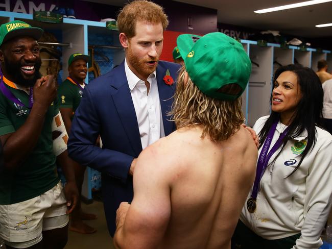 Faf de Klerk's teammates saw the funny side of his interaction with Prince Harry.