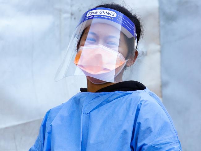 Nurses working at the Willoughby Covid-19 Testing clinic. Picture: NCA Newswire /Gaye Gerard