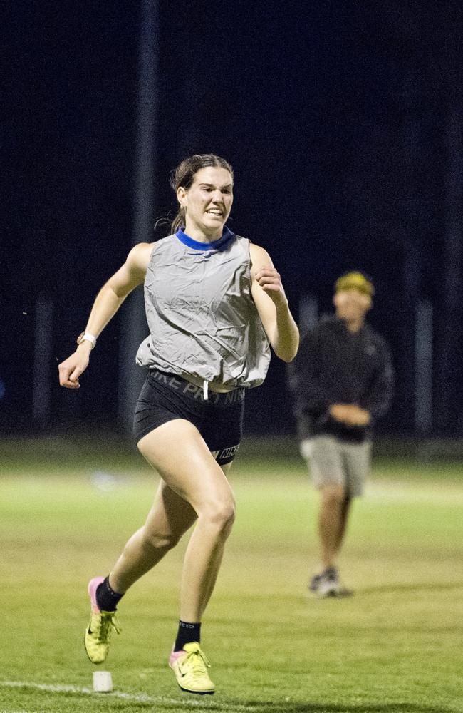 Madison Wells wins the 300 metres Open. Arthur Postle Gift at Pittsworth. Saturday, 14th Sep, 2019.