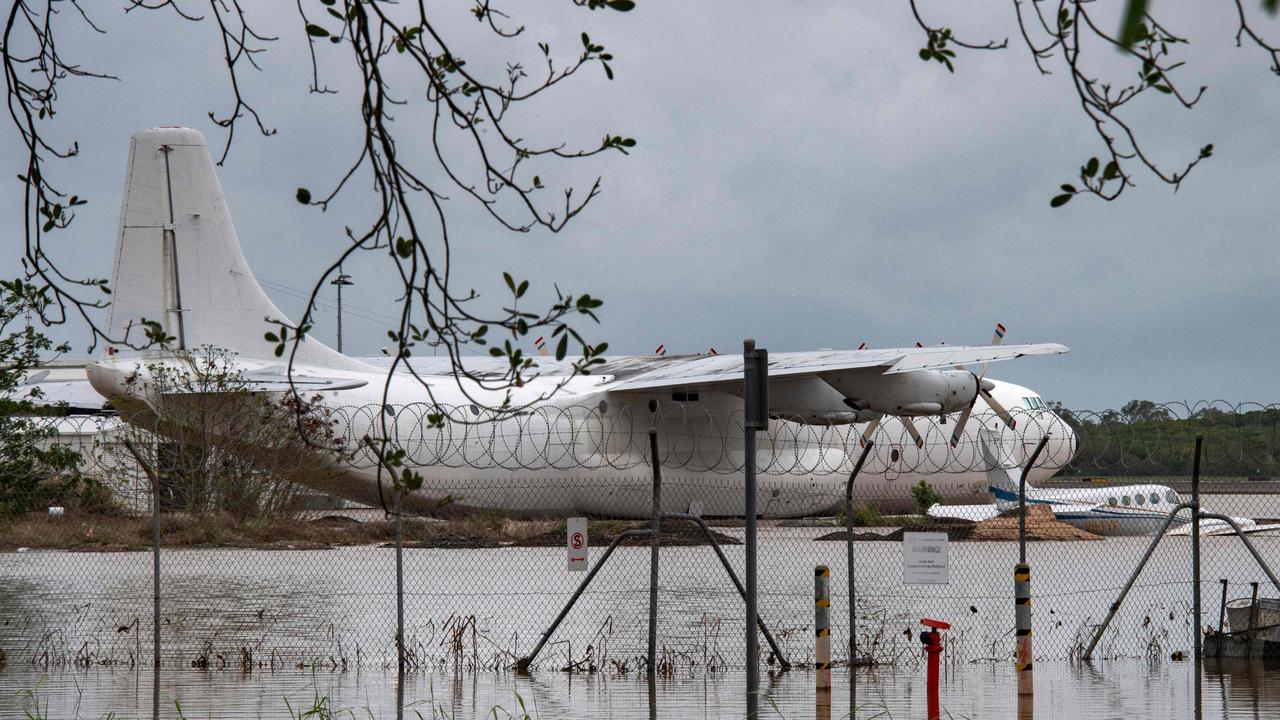 Flooding at Cairns Airport on December 18, 2023. (Photo by Brian CASSEY / AFP)