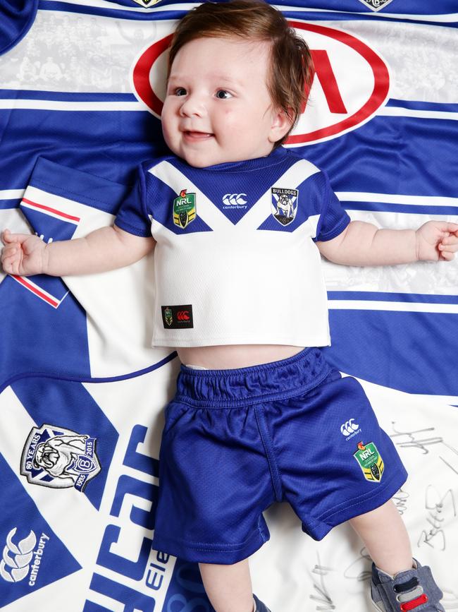 No doubt the duo will be bonding over many Bulldogs games in the future. Picture: Jonathan Ng