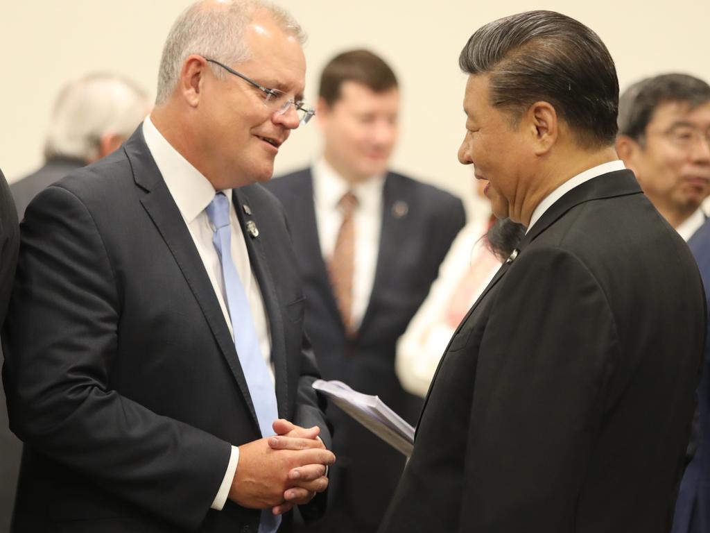 Australian Prime Minister Scott Morrison and Chinese President Xi Jinping in happier times. Picture: Adam Taylor Adam Taylor/PMO