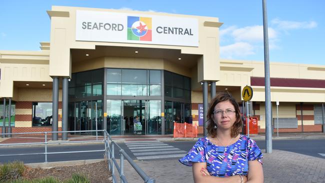 Labor MP Amanda Rishworth outside Seaford Central Shopping Centre. Pic: Supplied