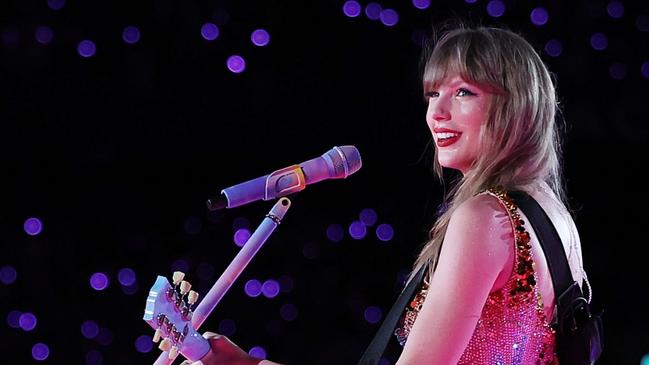 SYDNEY, AUSTRALIA - FEBRUARY 23: EDITORIAL USE ONLY. NO BOOK COVERS Taylor Swift performs at Accor Stadium on February 23, 2024 in Sydney, Australia. (Photo by Don Arnold/TAS24/[SOURCE] for TAS Rights Management)