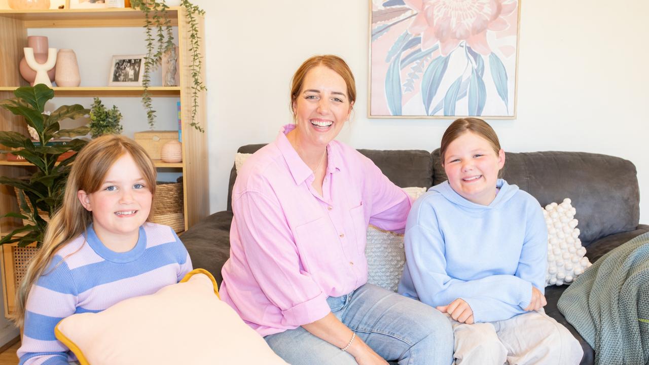 Kmart influencer Helen James at home with the kids. Picture: Kmart