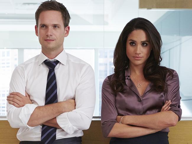 Patrick J. Adams as Michael Ross and Meghan Markle as Rachel Zane in Suits. Picture: Supplied