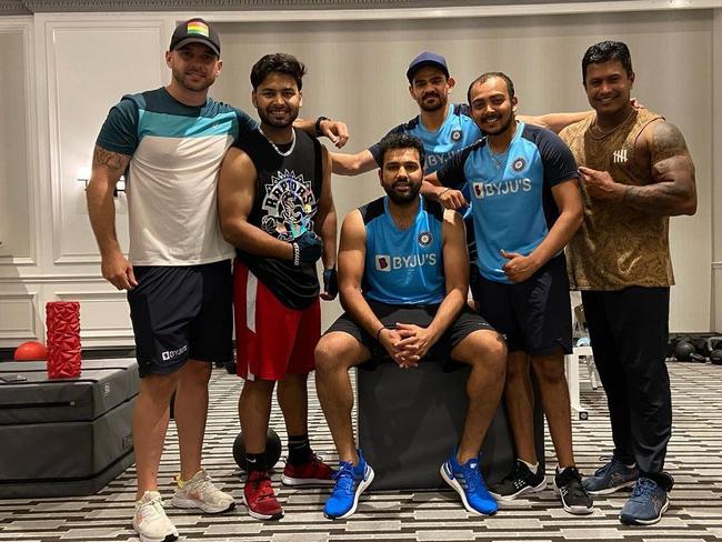 A photo of some of the Indian travelling party posted by Rishabh Pant.