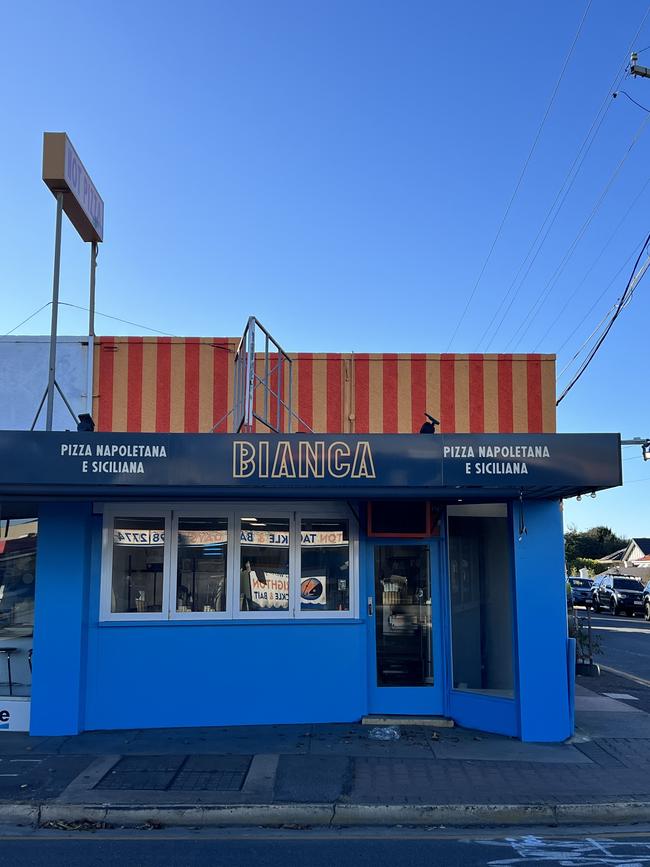 The former Hey Bianca Brighton location being painted blue. Picture: Supplied