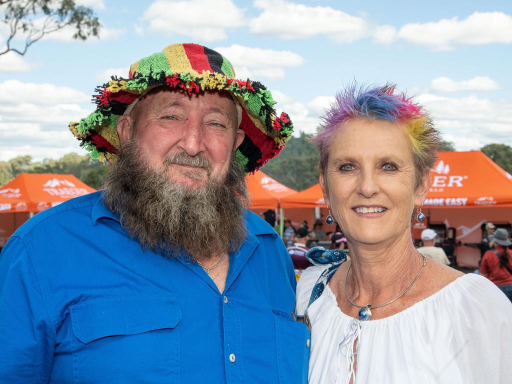 Tracey and Eric Ross visiting from Moorepark Beach near Bundaberg. Meatstock at the Toowoomba Showgrounds. April 14th, 2023