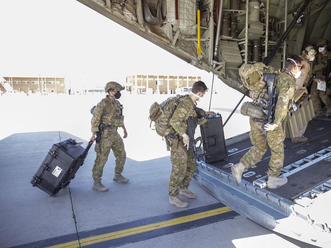 The final Aussie troops ship out. Picture: NCA NewsWire/Gary Ramage