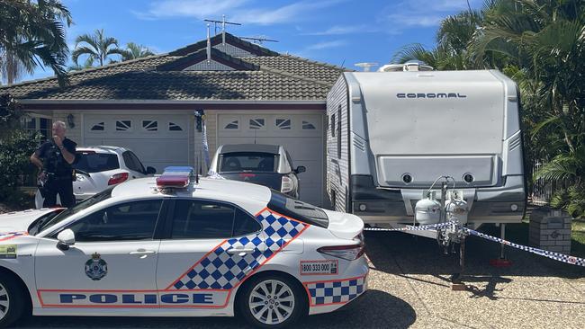 The scene of a home on Milea St, Bongaree where police found a 51-year-old woman dead in her home.