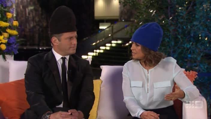 Karl and Lisa wear beanies to support Carrie Bickmore