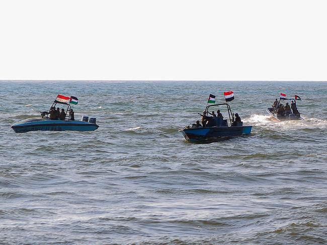 Yemen’s Houthi Coast Guard patrol the Red Sea port city of Hodeida. Picture; AFP