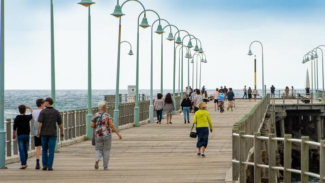 Tourists on coffs jetty. 30 SEPT 2019