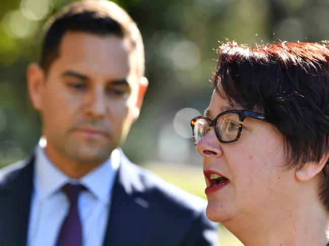 NSW Independent MP Alex Greenwich and Labor MLC Penny Sharpe following last night’s successful passing of the Reproductive Health Reform Bill 2019. Picture: AAP