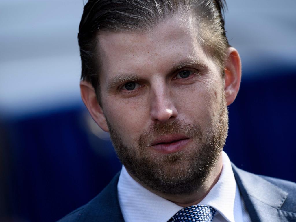 Eric Trump has defended his father in a series of angry tweets. Picture: AFP