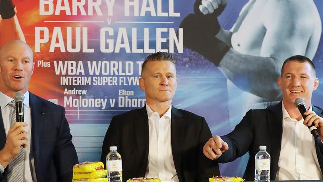 Promoter Danny Green (centre) says fans can ‘smell’ the fight is the real deal. Picture: Alex Coppel.