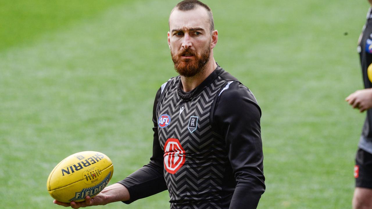 AUGUST 13, 2021: Charlie Dixon during Port training at Adelaide Oval. Picture: Brenton Edwards