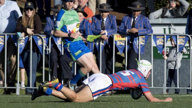 Mac Grealy, Downlands. O'Callaghan Cup, Downlands vs TGS. Saturday, 27th Jul, 2019.