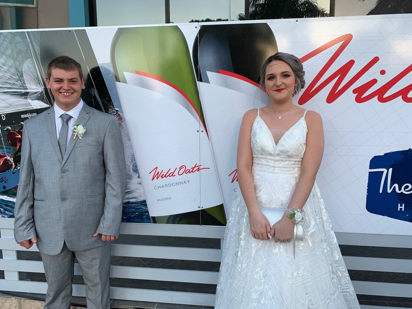 Kaitlyn Maxwell and Oliver Sharp having fun at the Fraser Coast Anglican College formal.