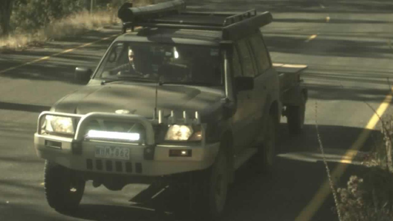 Greg Lynn's Nissan Patrol and trailer were captured by an automatic number plate recognition camera travelling along the Great Alpine Rd at 9.48am on March 21, 2020. Picture: Supplied/ Supreme Court of Victoria