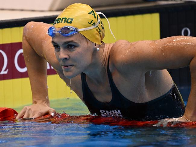 FUKUOKA, JAPAN - JULY 29: Shayna Jack of Team Australia  reacts after competing in the Women's 50m Freestyle Semifinal on day seven of the Fukuoka 2023 World Aquatics Championships at Marine Messe Fukuoka Hall A on July 29, 2023 in Fukuoka, Japan. (Photo by Quinn Rooney/Getty Images)