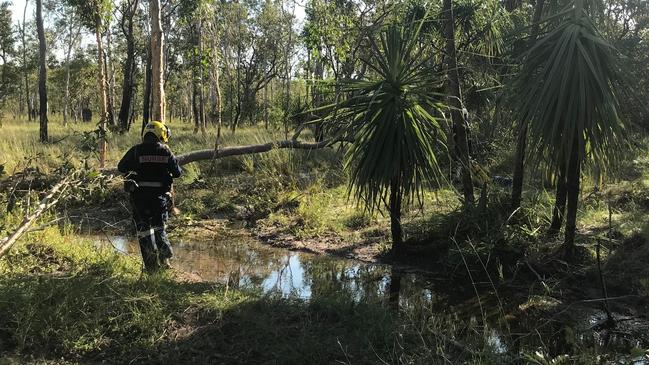 Scenes from the highly technical CareFlight NT Rescue Helicopter retrieval of stricken Herbert horse rider Lena Walsh, 38, at Girraween on April 27, 2024. Picture: Supplied