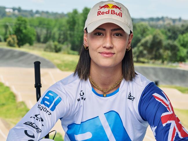 Saya Sakakibara poses for a portrait at Macarthur BMX Track in Camden, Australia on November 8, 2023. // Brett Hemmings / Red Bull Content Pool // SI202311230012 // Usage for editorial use only //