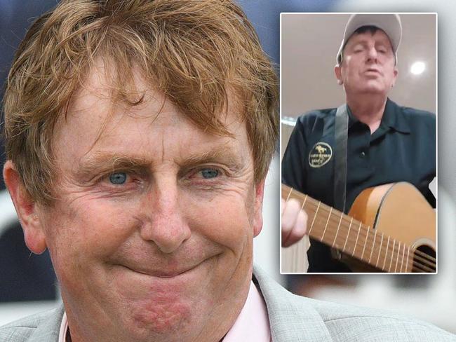 Trainer Mick Bell enjoys breaking out the guitar whenever possible. Pictures: File/Supplied