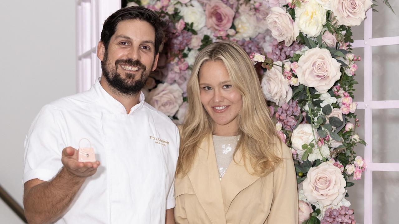 Johann Vanier and Portia Large for The Pulse at Langham X Bulgari High Tea, Tuesday May 2 2023. Picture: Celeste Humphrey