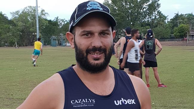 Darwin Buffaloes playing coach Matt Campbell. Picture: Grey Morris.