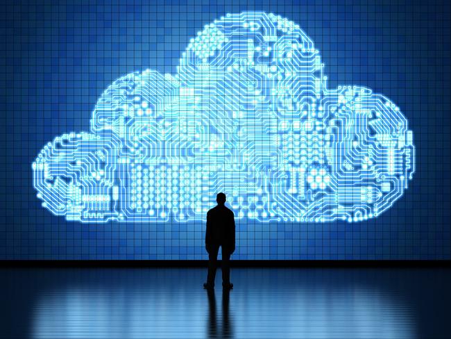 3d rendering circuit cloud on tablet for cloud computing technology