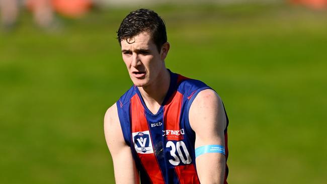 Ethan Phillips playing for Port Melbourne in the VFL. (Photo by Morgan Hancock/AFL Photos)