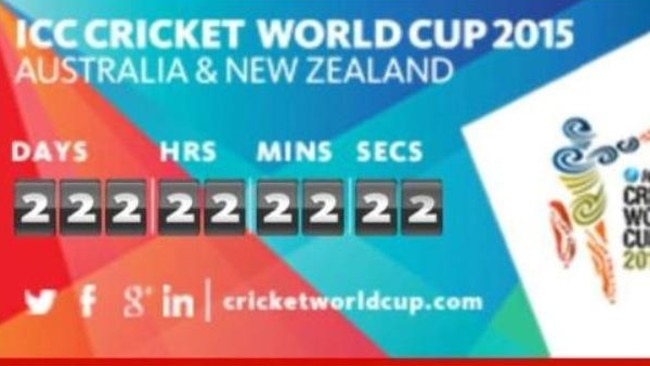 ICC Cricket World Cup’s countdown clock.